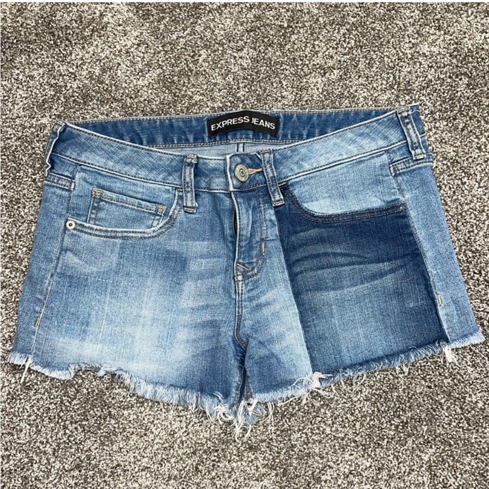 Express jean shorts two-toned